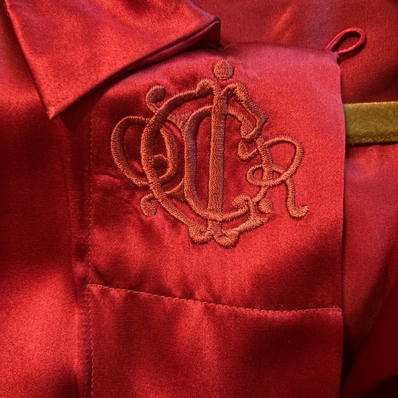 Christian Dior maroon wine button up silk blouse size 8 NEW! - Picture 4 of 8